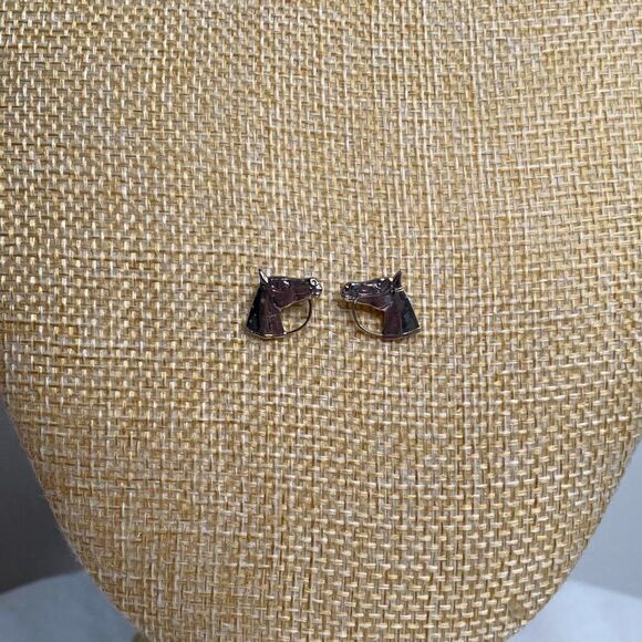 Small Silver Horse Stud Earrings - Picture 2 of 3